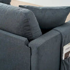 Canapé élégant 3 places en mousse avec coussins décoratifs et pouf pour salon