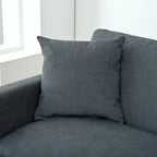 Canapé élégant 3 places en mousse avec coussins décoratifs et pouf pour salon