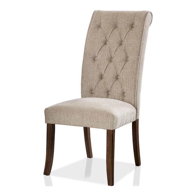 Chaises de salle à manger Sheila style ferme rustique en tissu capitonné (ensemble de 2) par Furniture of America