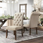 Chaises de salle à manger Sheila style ferme rustique en tissu capitonné (ensemble de 2) par Furniture of America