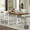 Table de salle à manger extensible en bois blanc Sylmer de 86 pouces de Furniture of America
