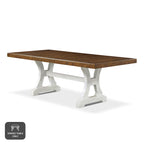 Table de salle à manger extensible en bois blanc Sylmer de 86 pouces de Furniture of America