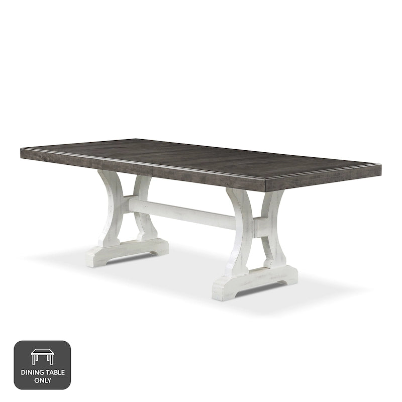 Table de salle à manger extensible en bois blanc Sylmer de 86 pouces de Furniture of America