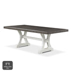 Table de salle à manger extensible en bois blanc Sylmer de 86 pouces de Furniture of America