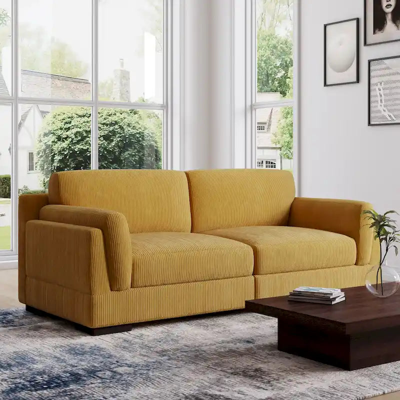 Canapé deux places 90 cm, moderne et confortable, en velours côtelé