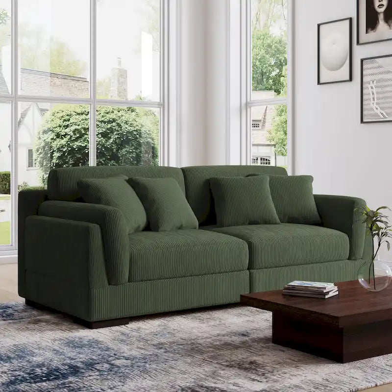 90 Loveseat Sofa Modern and Cozy Corduroy Couch