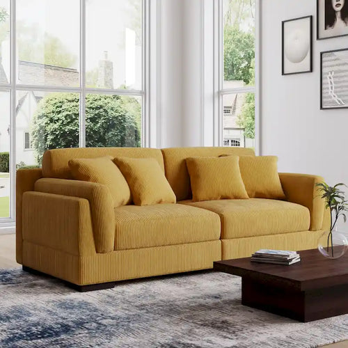 Canapé deux places 90 cm, moderne et confortable, en velours côtelé