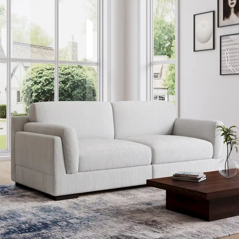 Canapé deux places 90 cm, moderne et confortable, en velours côtelé