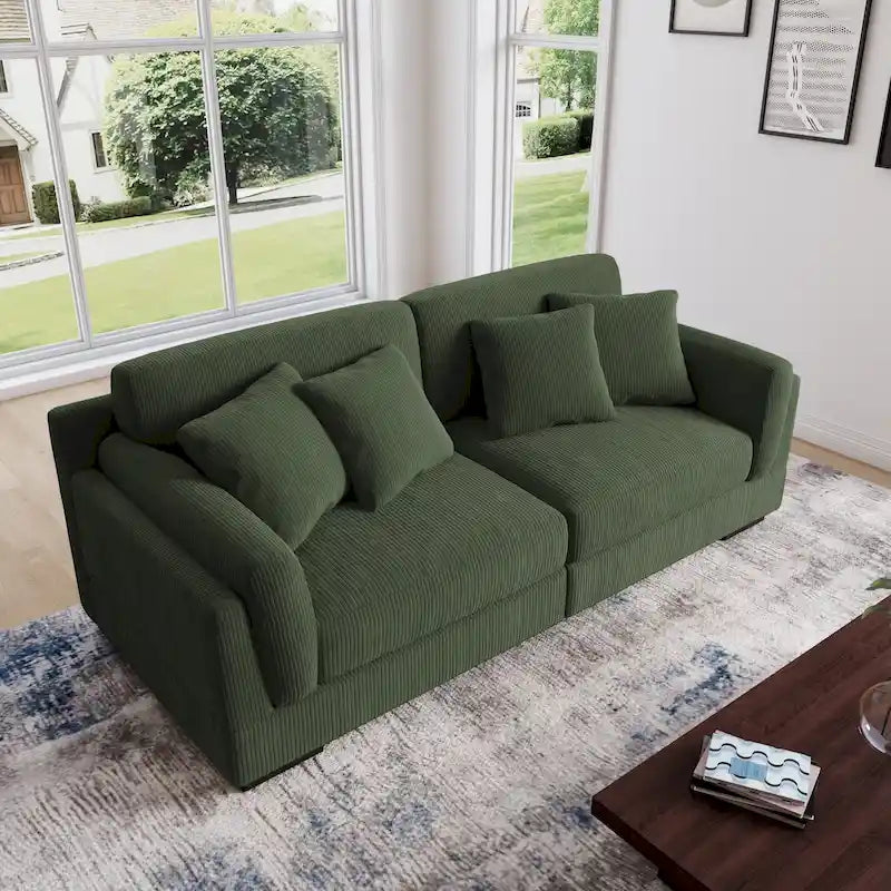Canapé deux places 90 cm, moderne et confortable, en velours côtelé