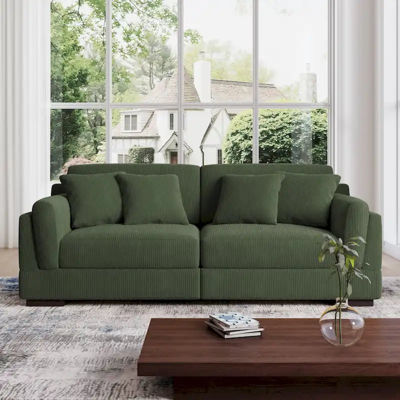 Canapé deux places 90 cm, moderne et confortable, en velours côtelé