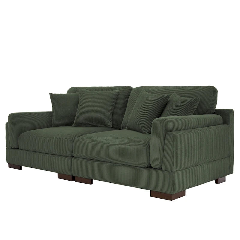 Canapé deux places 90 cm, moderne et confortable, en velours côtelé