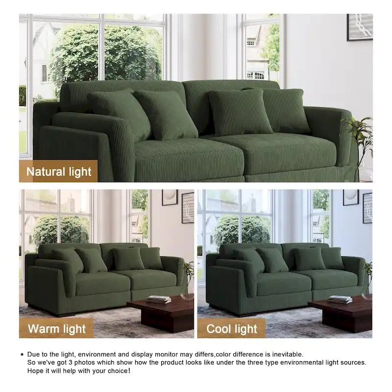 Canapé deux places 90 cm, moderne et confortable, en velours côtelé