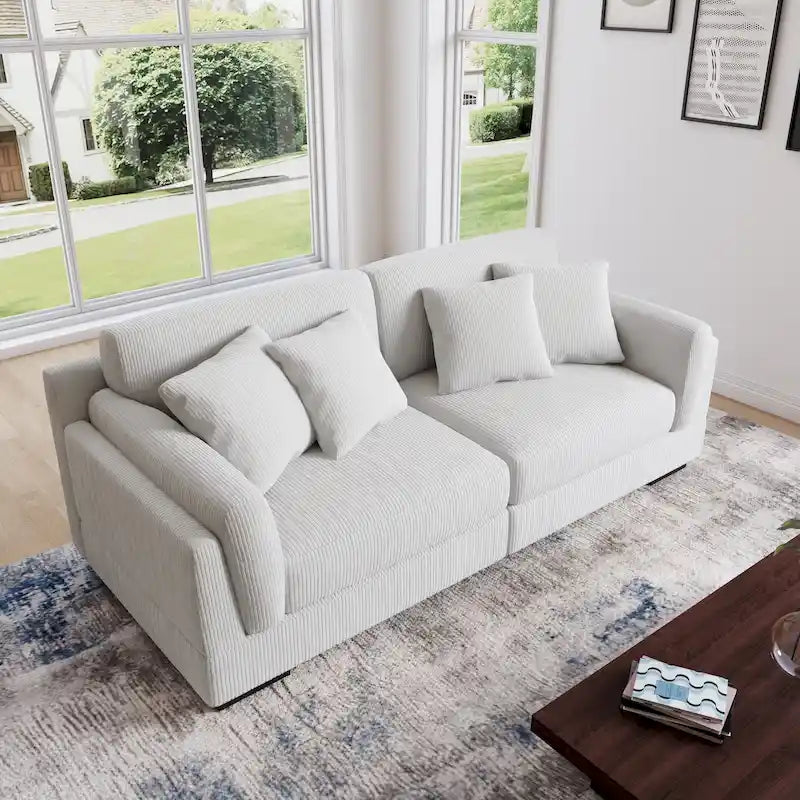 Canapé deux places 90 cm, moderne et confortable, en velours côtelé
