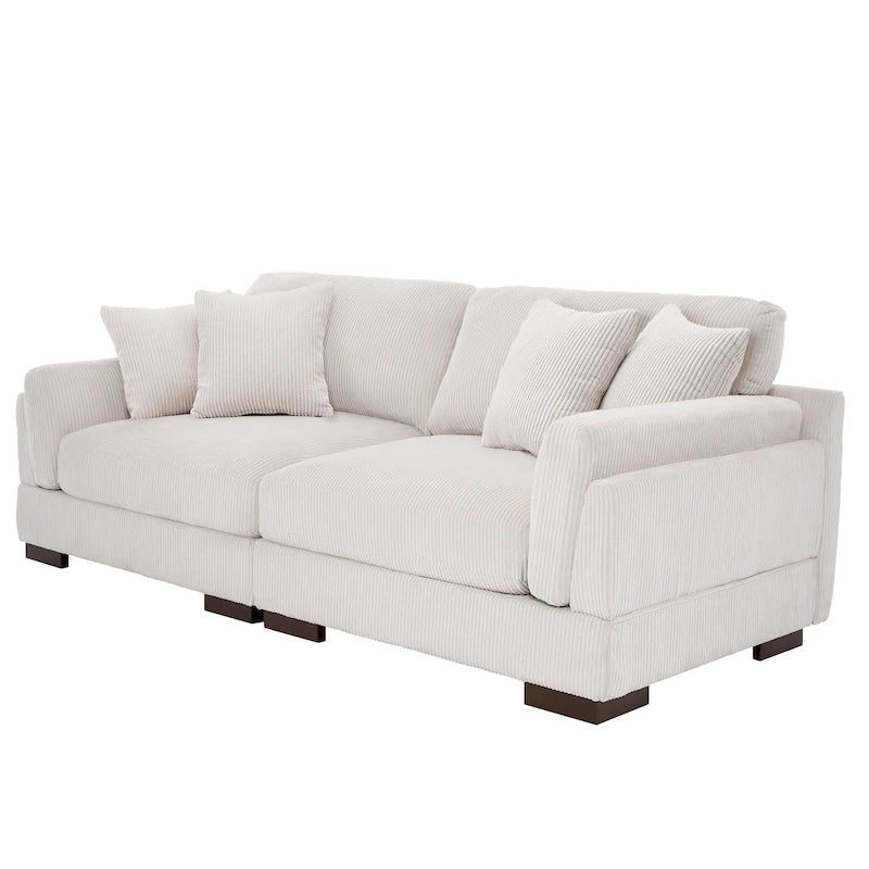 Canapé deux places 90 cm, moderne et confortable, en velours côtelé