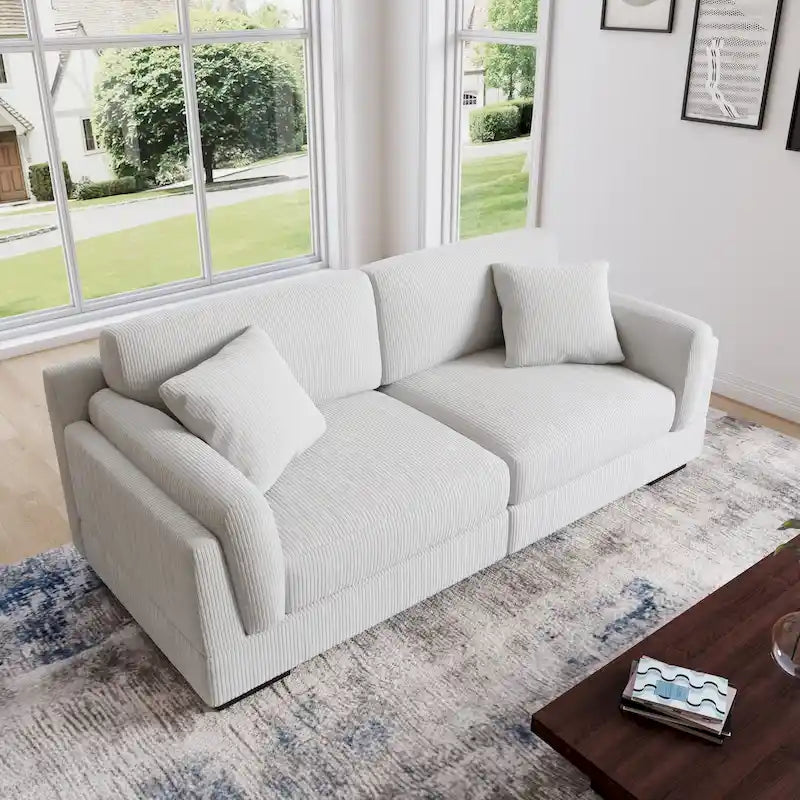 Canapé deux places 90 cm, moderne et confortable, en velours côtelé