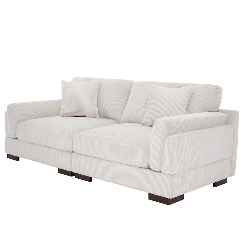 Canapé deux places 90 cm, moderne et confortable, en velours côtelé