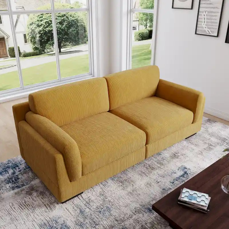 Canapé deux places 90 cm, moderne et confortable, en velours côtelé