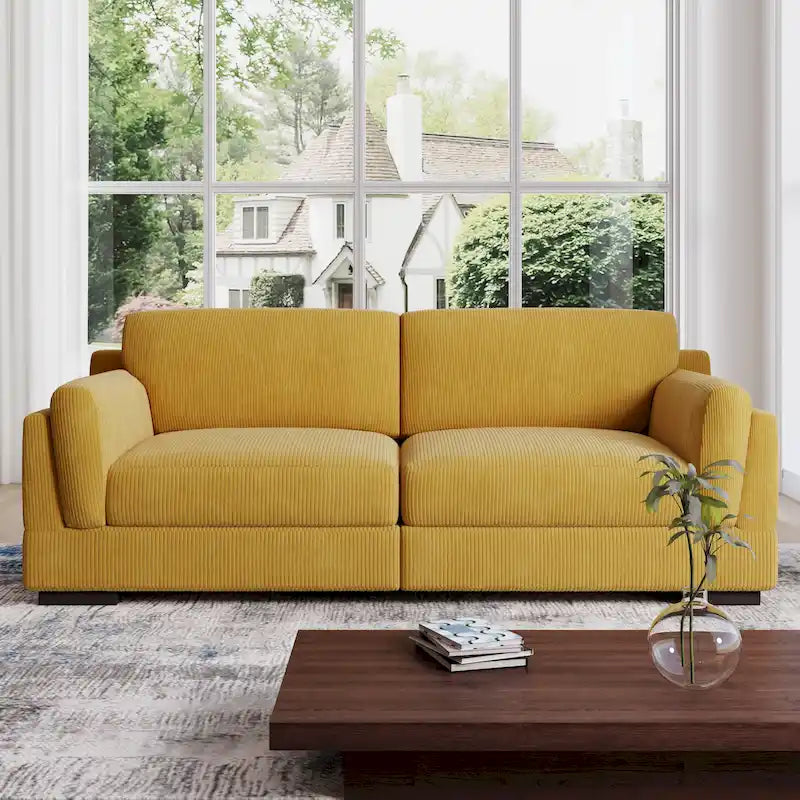 Canapé deux places 90 cm, moderne et confortable, en velours côtelé