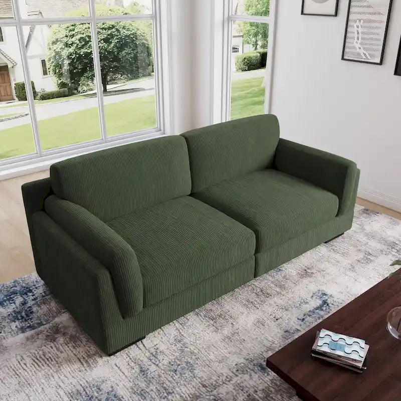 Canapé deux places 90 cm, moderne et confortable, en velours côtelé