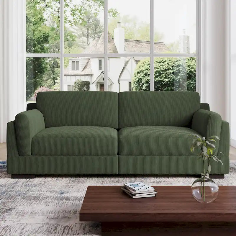 Canapé deux places 90 cm, moderne et confortable, en velours côtelé