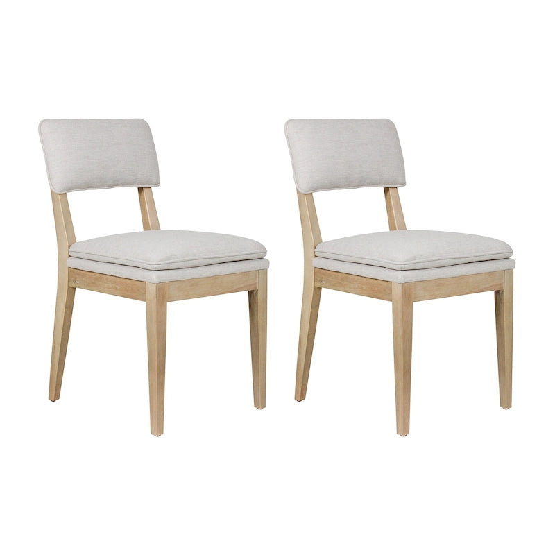 Chaises de salle à manger rembourrées en bois massif (ensemble de 2) par East at Main