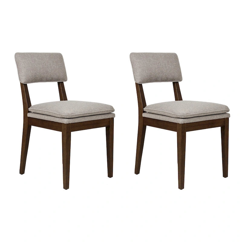 Chaises de salle à manger rembourrées en bois massif (ensemble de 2) par East at Main