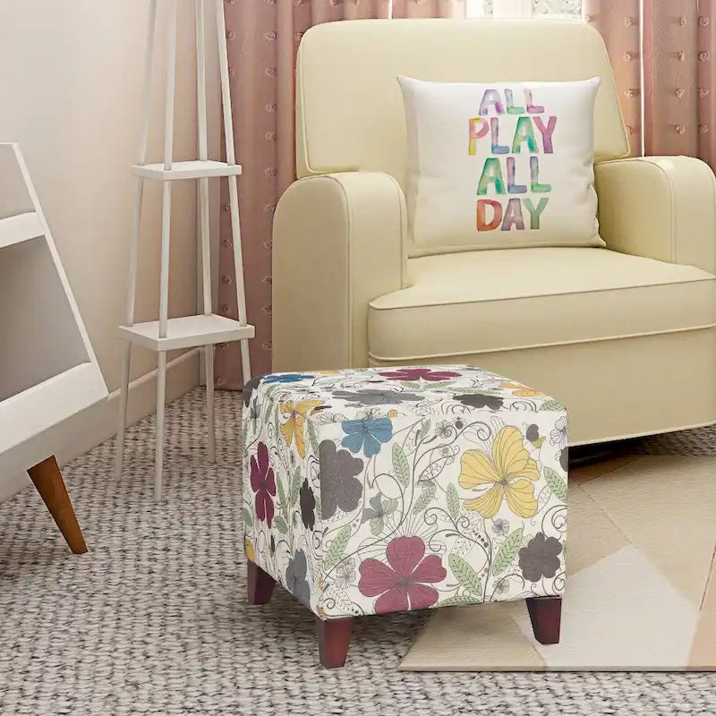 Pouf ottoman cube Passionate de style britannique simple Adeco