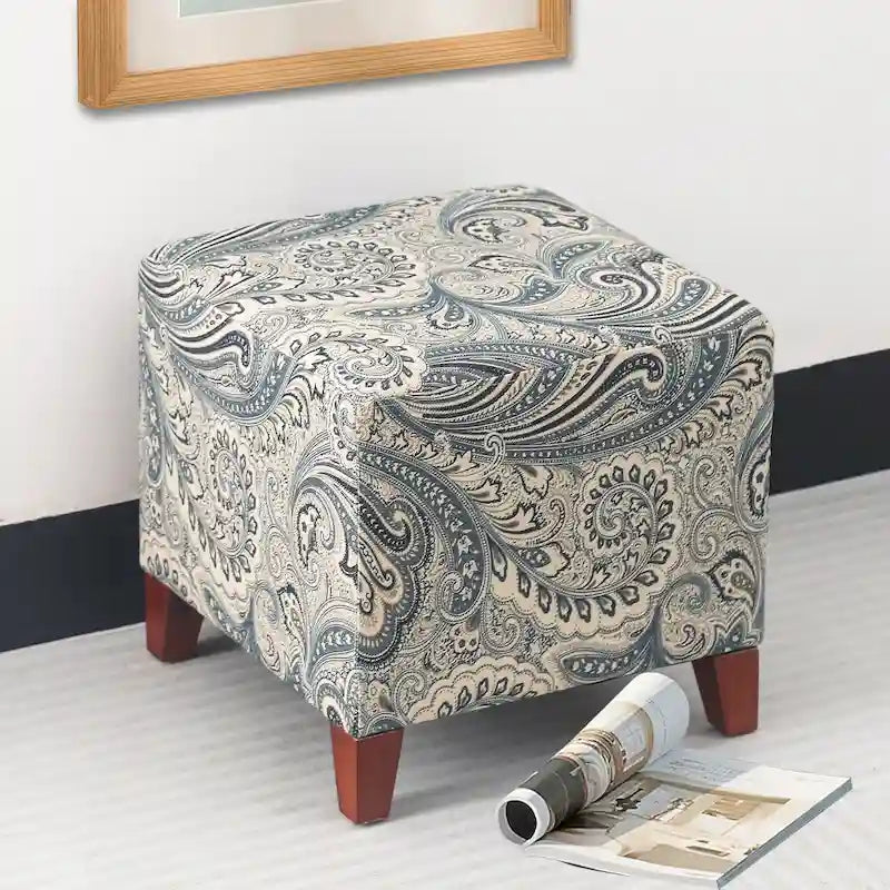 Pouf ottoman cube Passionate de style britannique simple Adeco