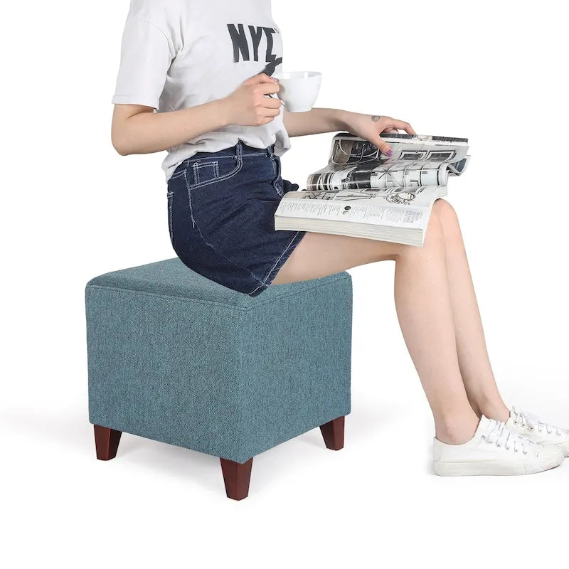 Pouf ottoman cube Passionate de style britannique simple Adeco