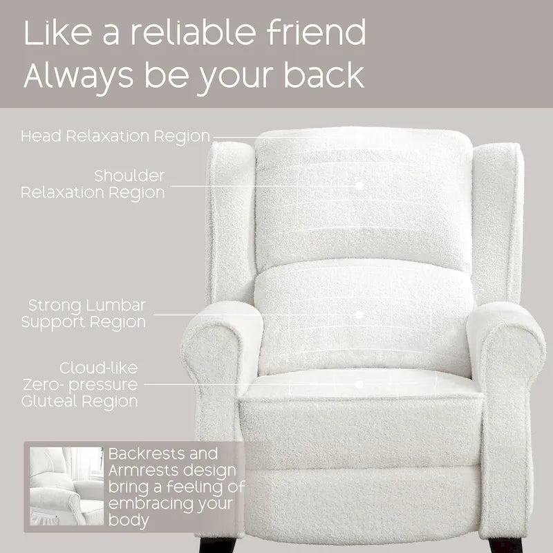 Fauteuil inclinable à dossier inclinable rembourré en polyester HOMYKA