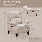 Fauteuil inclinable à dossier inclinable rembourré en polyester HOMYKA