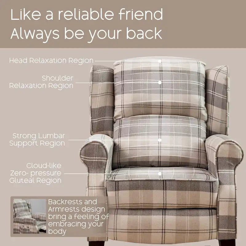 Fauteuil inclinable à dossier inclinable rembourré en polyester HOMYKA