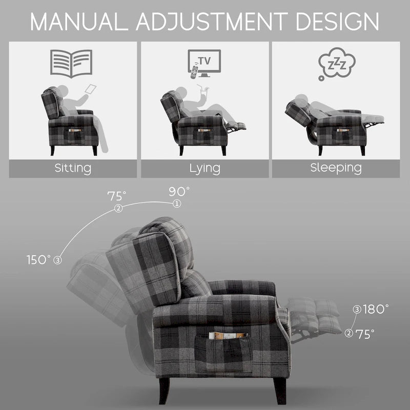 Fauteuil inclinable à dossier inclinable rembourré en polyester HOMYKA