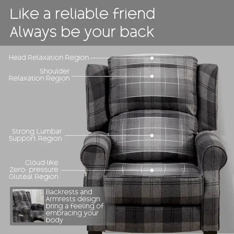Fauteuil inclinable à dossier inclinable rembourré en polyester HOMYKA