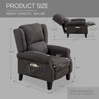 Fauteuil inclinable à dossier inclinable rembourré en polyester HOMYKA