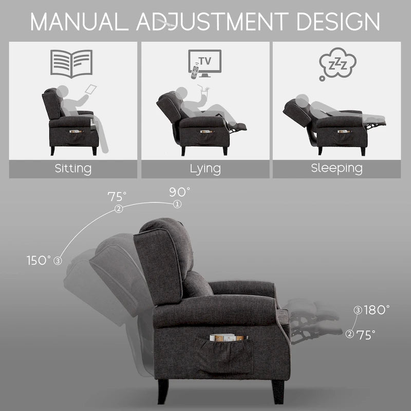 Fauteuil inclinable à dossier inclinable rembourré en polyester HOMYKA