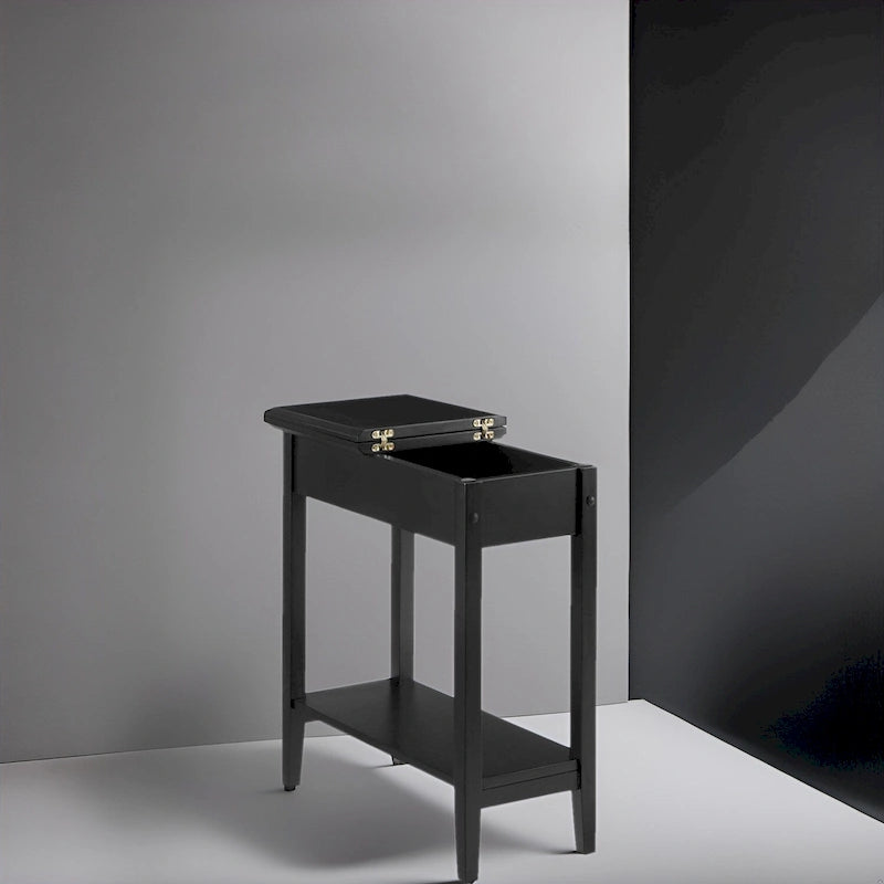 Table d'appoint en bois à plateau rabattable avec grand espace de rangement, design compact et étagère pratique