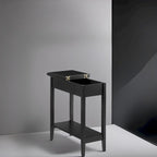 Table d'appoint en bois à plateau rabattable avec grand espace de rangement, design compact et étagère pratique