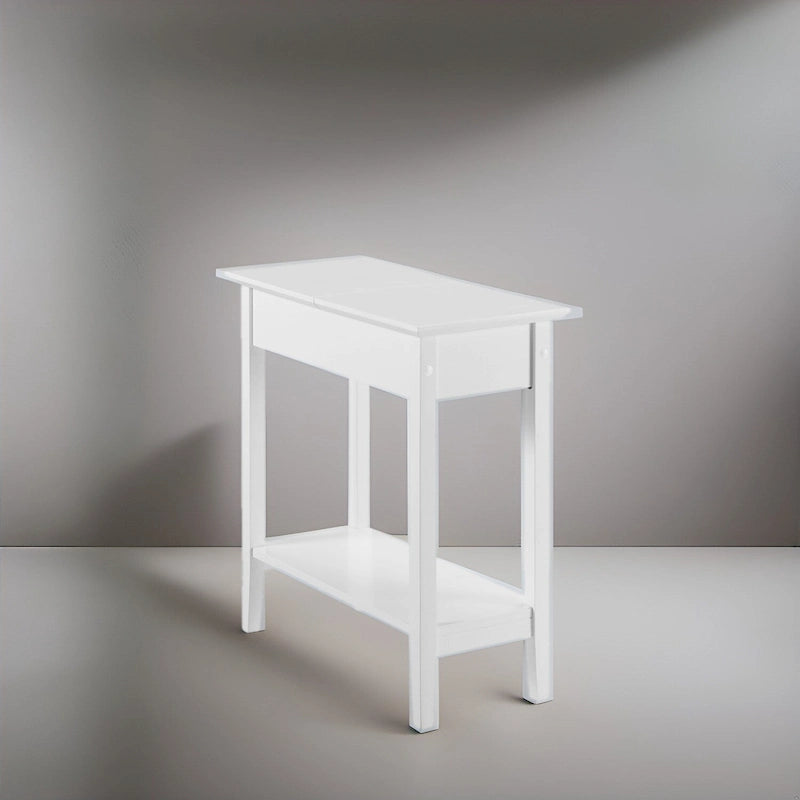Table d'appoint en bois à plateau rabattable avec grand espace de rangement, design compact et étagère pratique