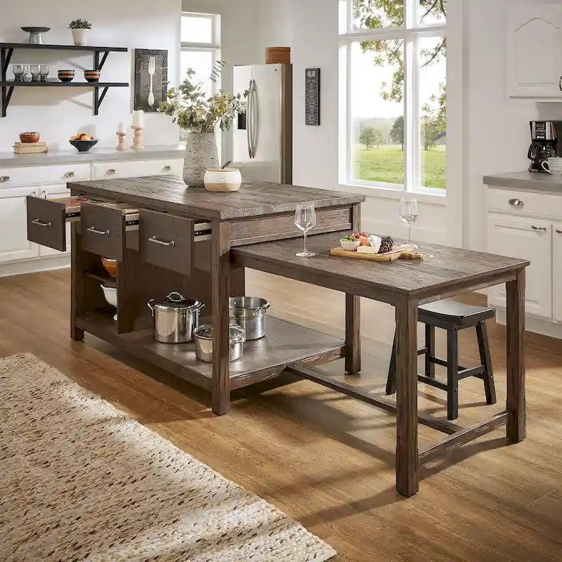 Îlot de cuisine extensible Tali effet recyclé par iNSPIRE Q Classic