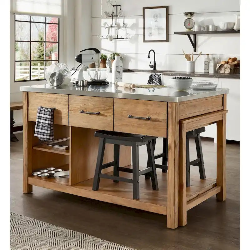 Îlot de cuisine extensible Tali effet recyclé par iNSPIRE Q Classic