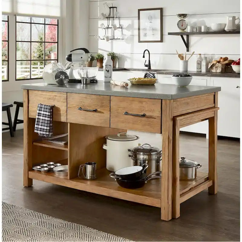 Îlot de cuisine extensible Tali effet recyclé par iNSPIRE Q Classic