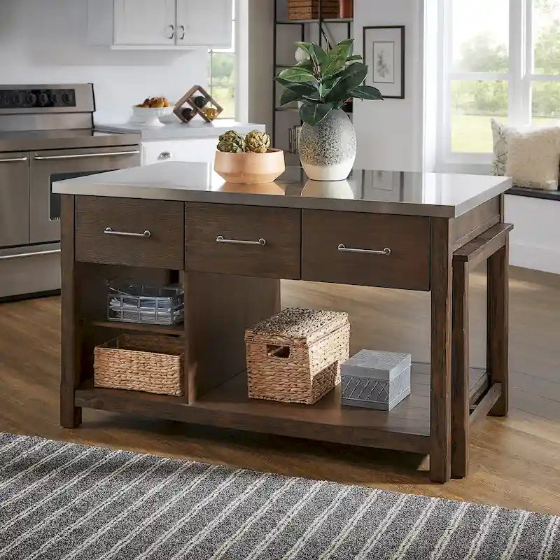 Îlot de cuisine extensible Tali effet recyclé par iNSPIRE Q Classic