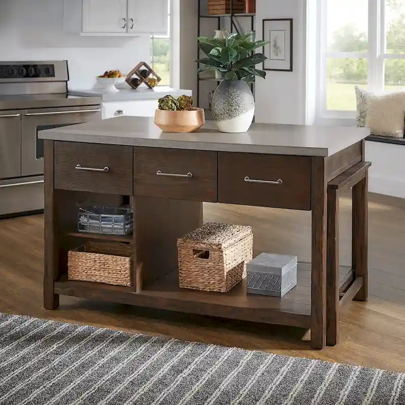 Îlot de cuisine extensible Tali effet recyclé par iNSPIRE Q Classic