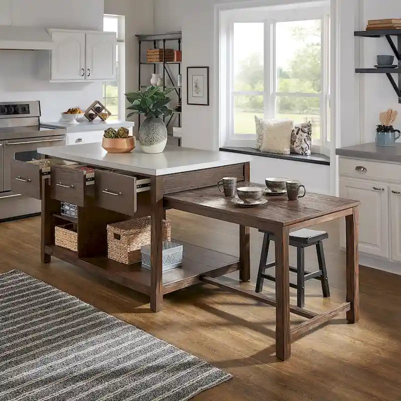 Îlot de cuisine extensible Tali effet recyclé par iNSPIRE Q Classic