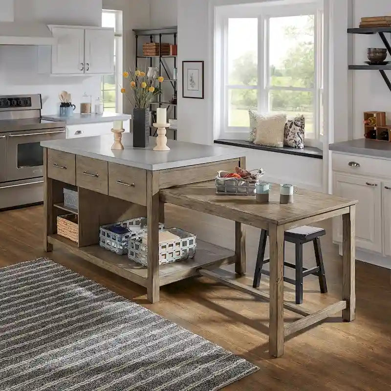 Îlot de cuisine extensible Tali effet recyclé par iNSPIRE Q Classic