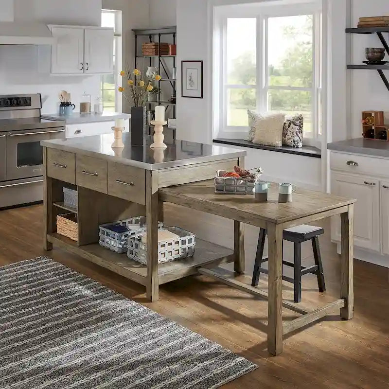 Îlot de cuisine extensible Tali effet recyclé par iNSPIRE Q Classic
