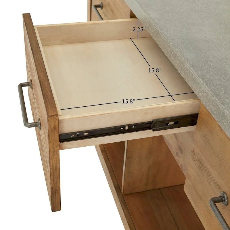 Îlot de cuisine extensible Tali effet recyclé par iNSPIRE Q Classic