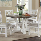 Table de salle à manger ronde en bois Sylmer Farmhouse de 54 pouces de Furniture of America