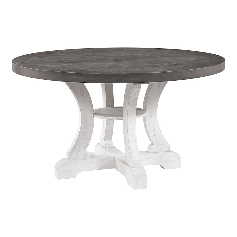 Table de salle à manger ronde en bois Sylmer Farmhouse de 54 pouces de Furniture of America